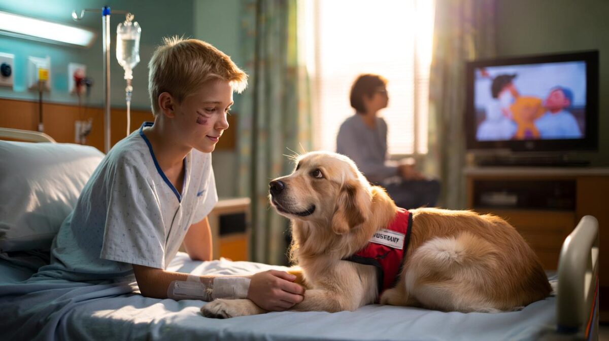 Both gravely ill, a therapy dog and a teenager meet in hospital and fight side by side to heal